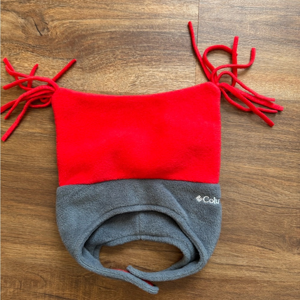 Columbia Kids Fleece Hat in Red and Gray